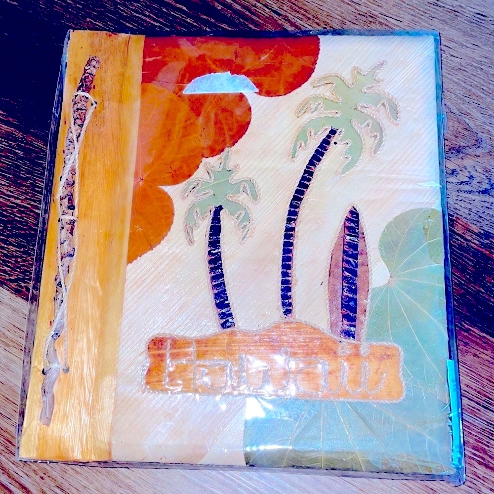 Hawaii handmade vacation photo album bamboo Palm trees